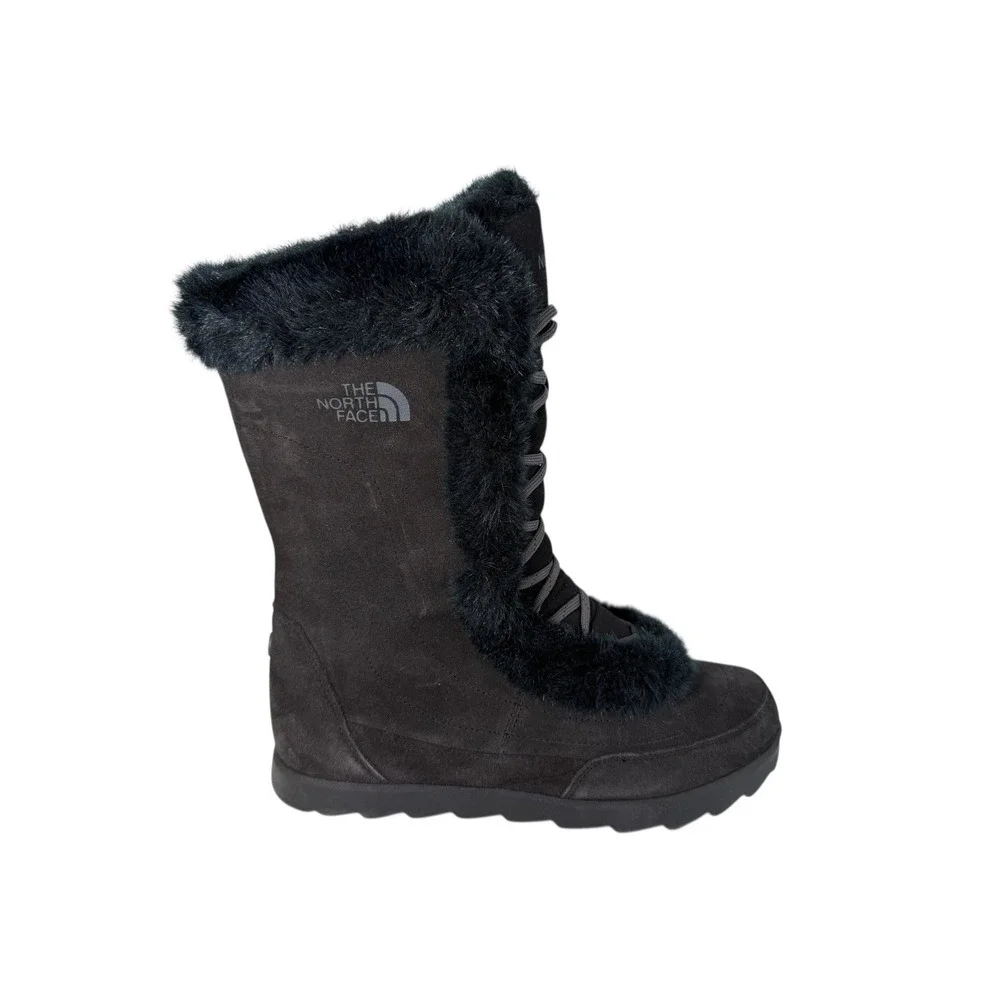 The North Face Nuptse Purna boots Dark Brown suede Women's No Size Fits 9 No Box
